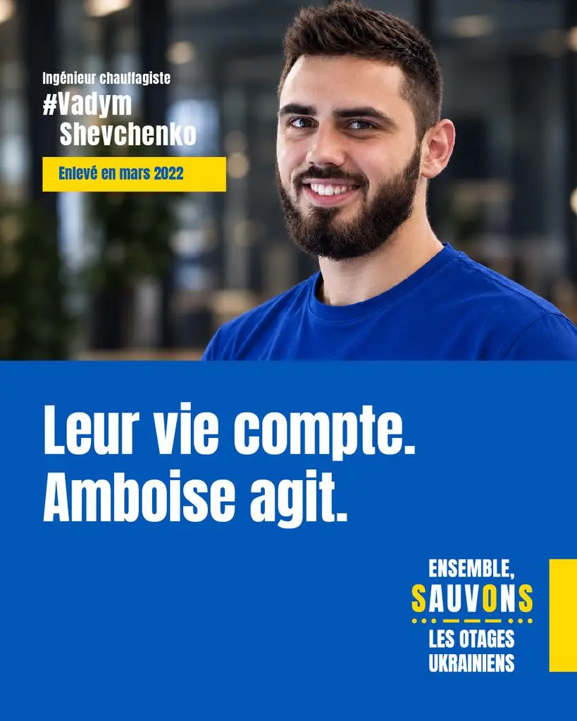 Vadym Shevchenko, otage civil ukrainien détenu en Russie, parrainé par la ville d'Amboise