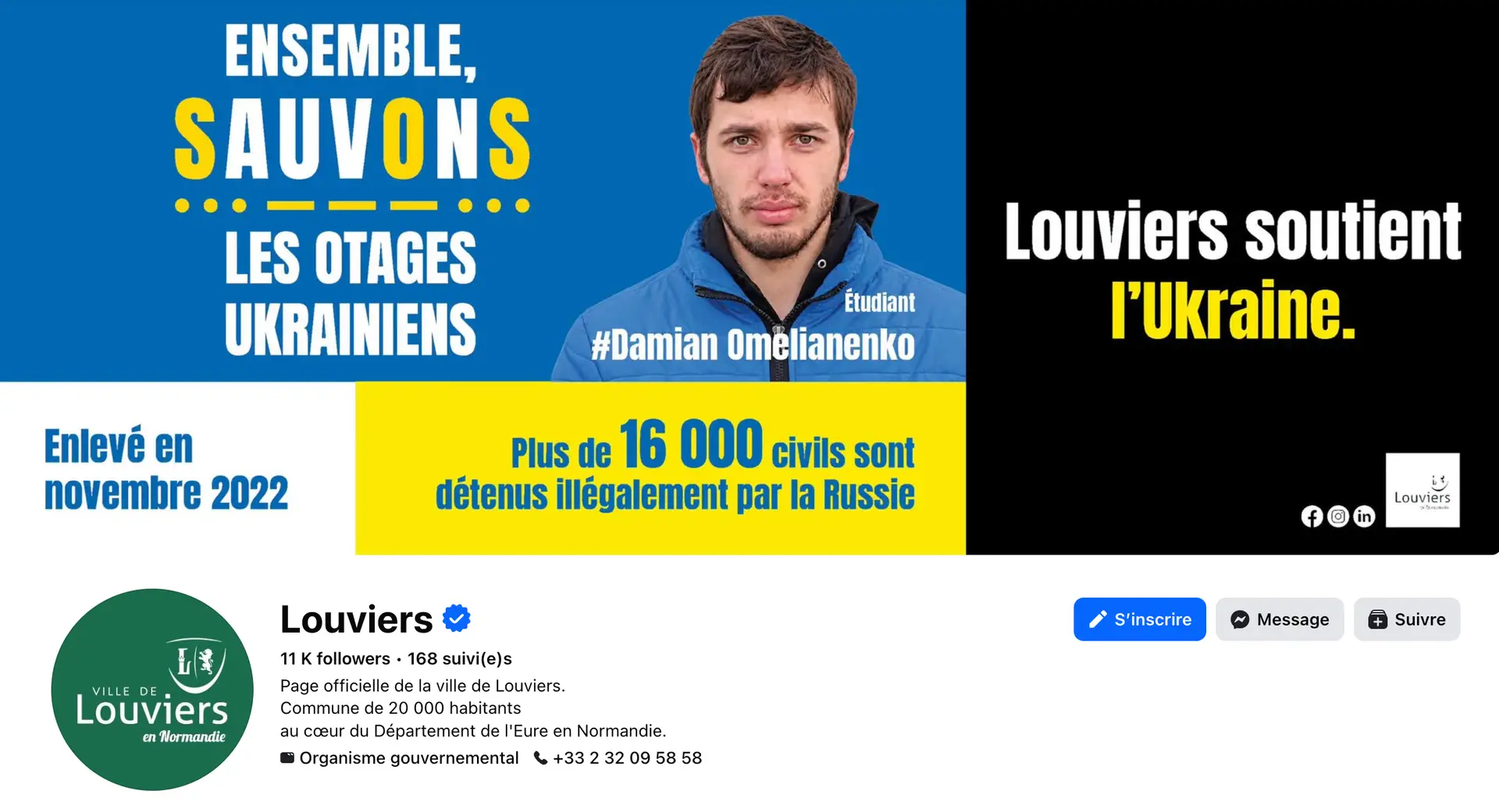 Louviers, 1re ville de France à parrainer un otage civil ukrainien, Damian Omelianenko