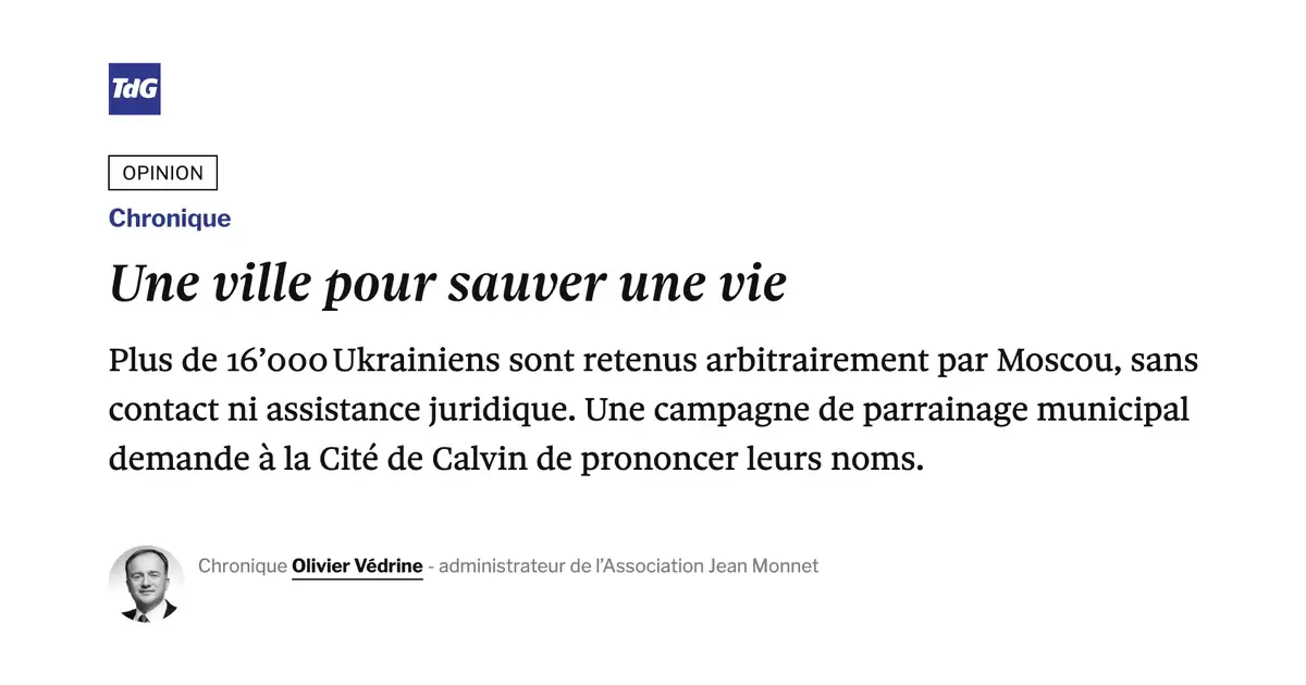 Genève appelée à parrainer deux otages civils ukrainiens